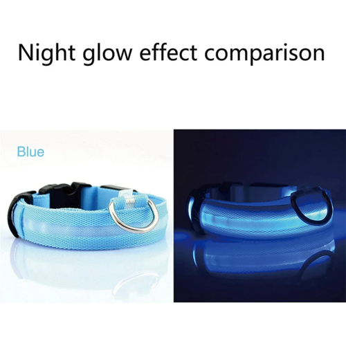 Collar LED Ajustable para Perros Luz Intermitente Brillante Seguridad para Mascotas