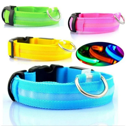 Collar LED Ajustable para Perros Luz Intermitente Brillante Seguridad para Mascotas