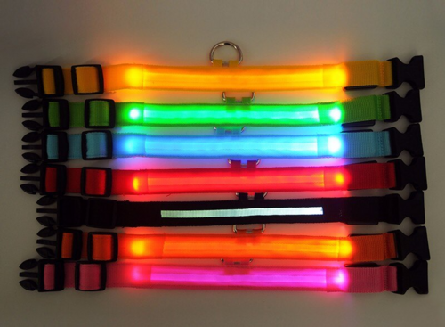 Collar LED Ajustable para Perros Luz Intermitente Brillante Seguridad para Mascotas