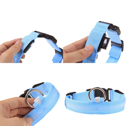 Collar LED Ajustable para Perros Luz Intermitente Brillante Seguridad para Mascotas