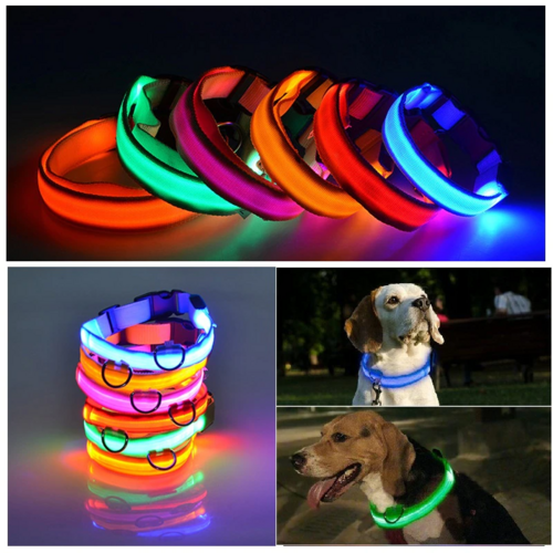 Collar LED Ajustable para Perros Luz Intermitente Brillante Seguridad para Mascotas