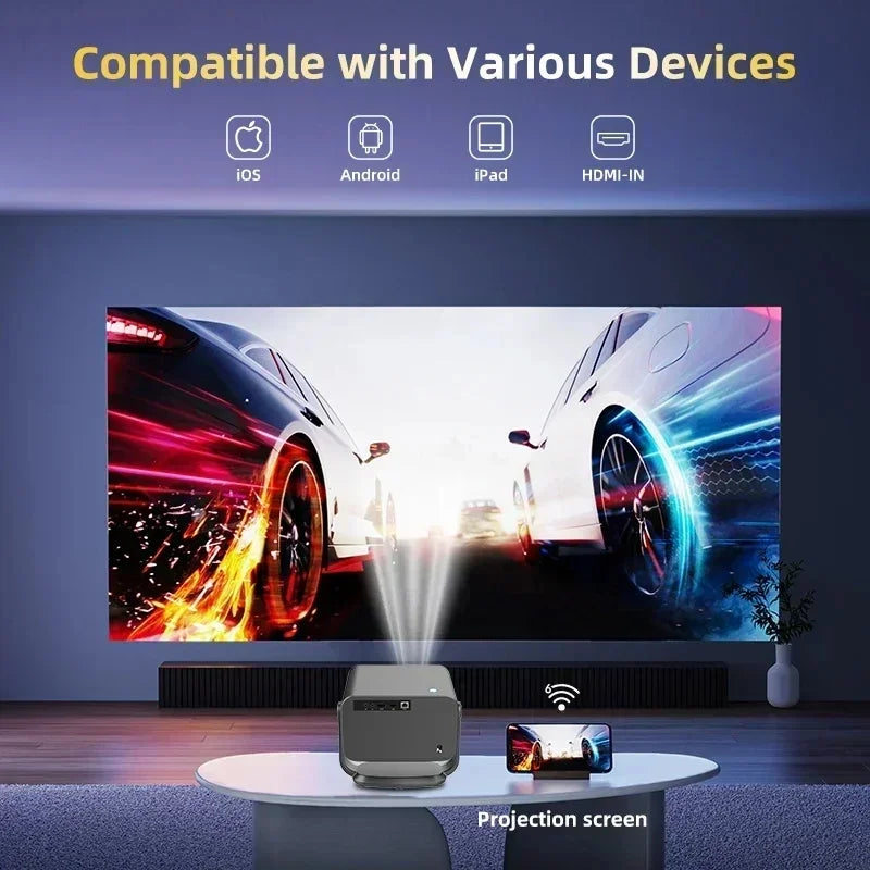 P20 Pro Smart Home Mini Video Projector Android 13 Full HD 1080P with Auto Focus & Keystone 4K Max Resolution Freestyle Beamer