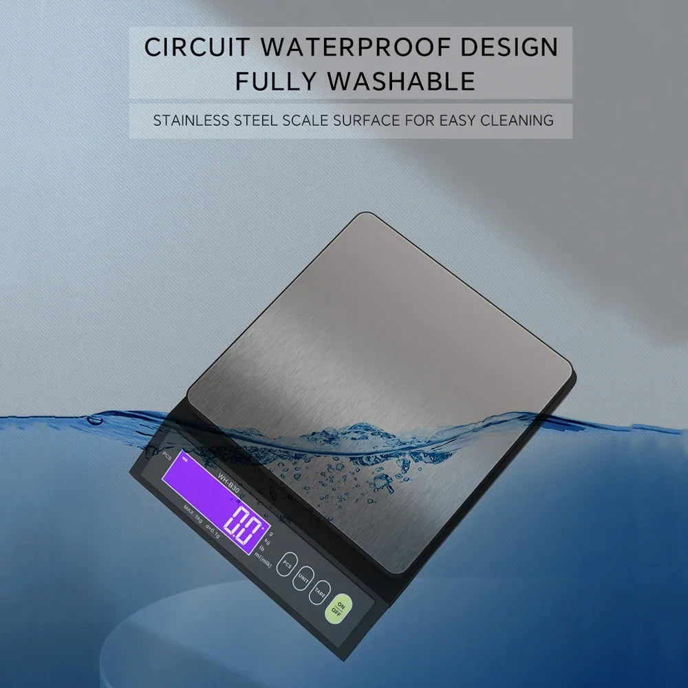 5KG 10KG Digital Scale Rechargeable Electric Scale 0.1g 1g Kitchen Scale Counting Tare Zeroing Auto Power Off Unit Conversion