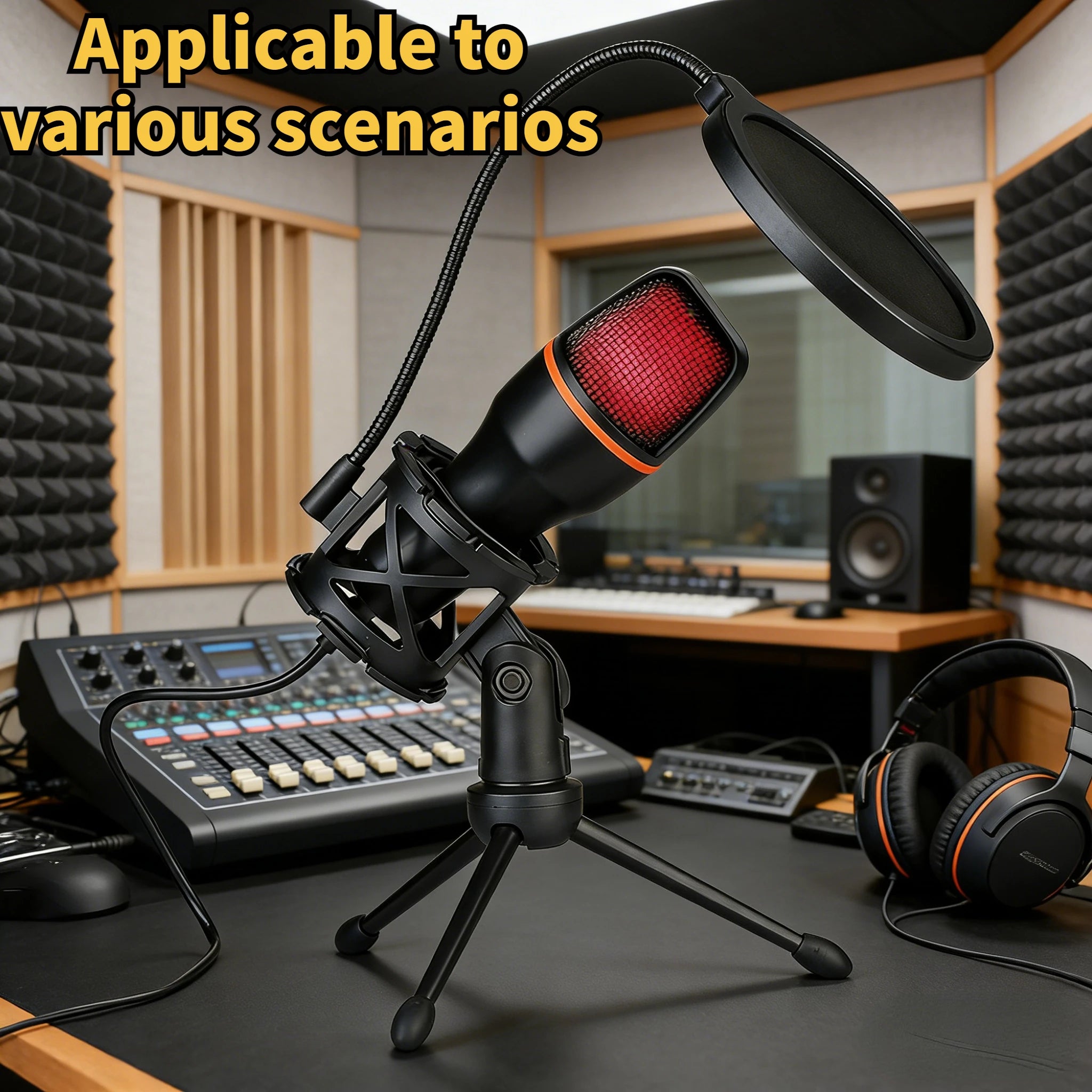 3.5MM/USB Condenser Microphone Wired For PC Computer Laptop Professional Gaming Accessories Streaming Sound  Podcast  Record