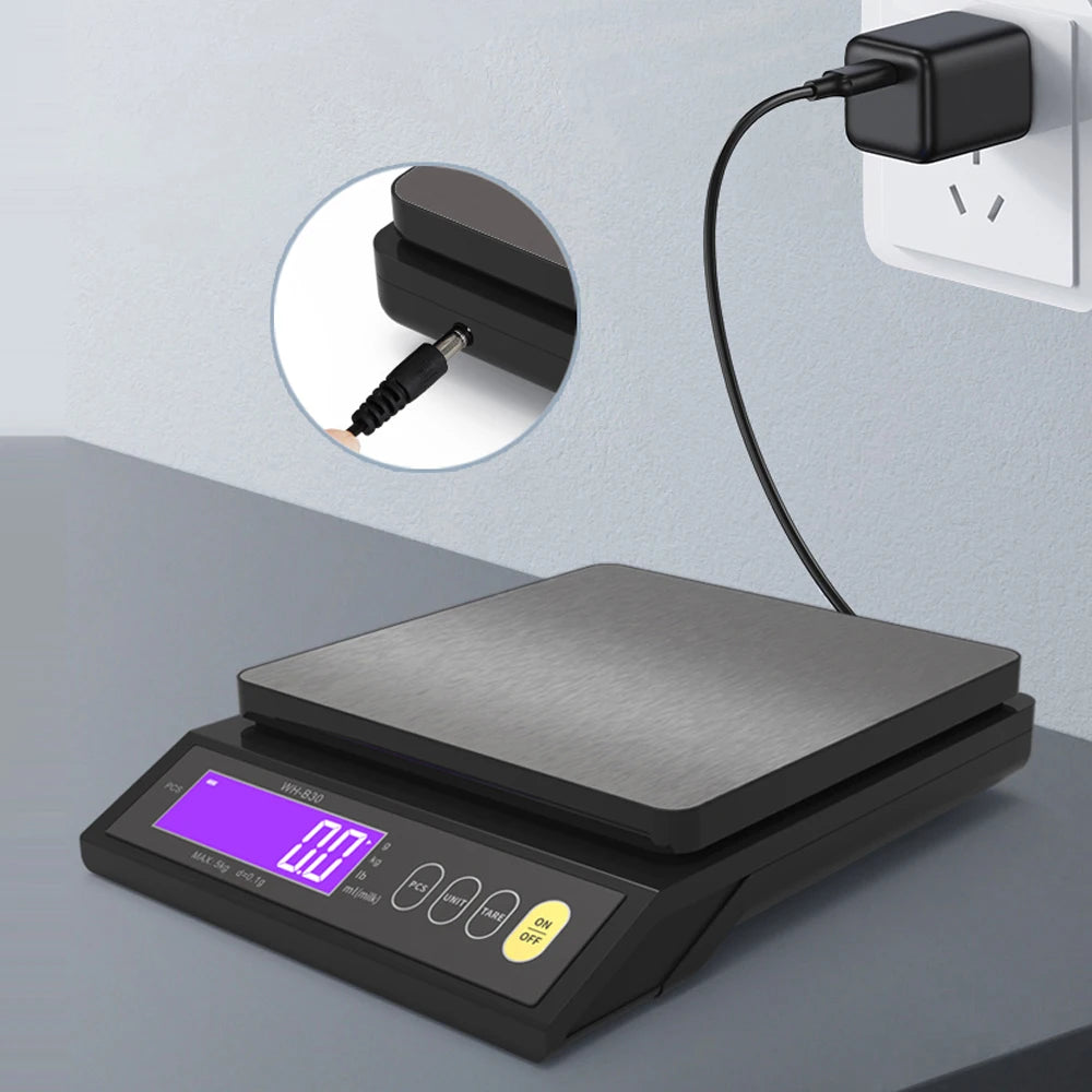 Rechargeable Digital Scale IP67 Waterproof High Accurate Kitchen Scale with Counting Tare Zeroing Auto Power Off Unit Conversion