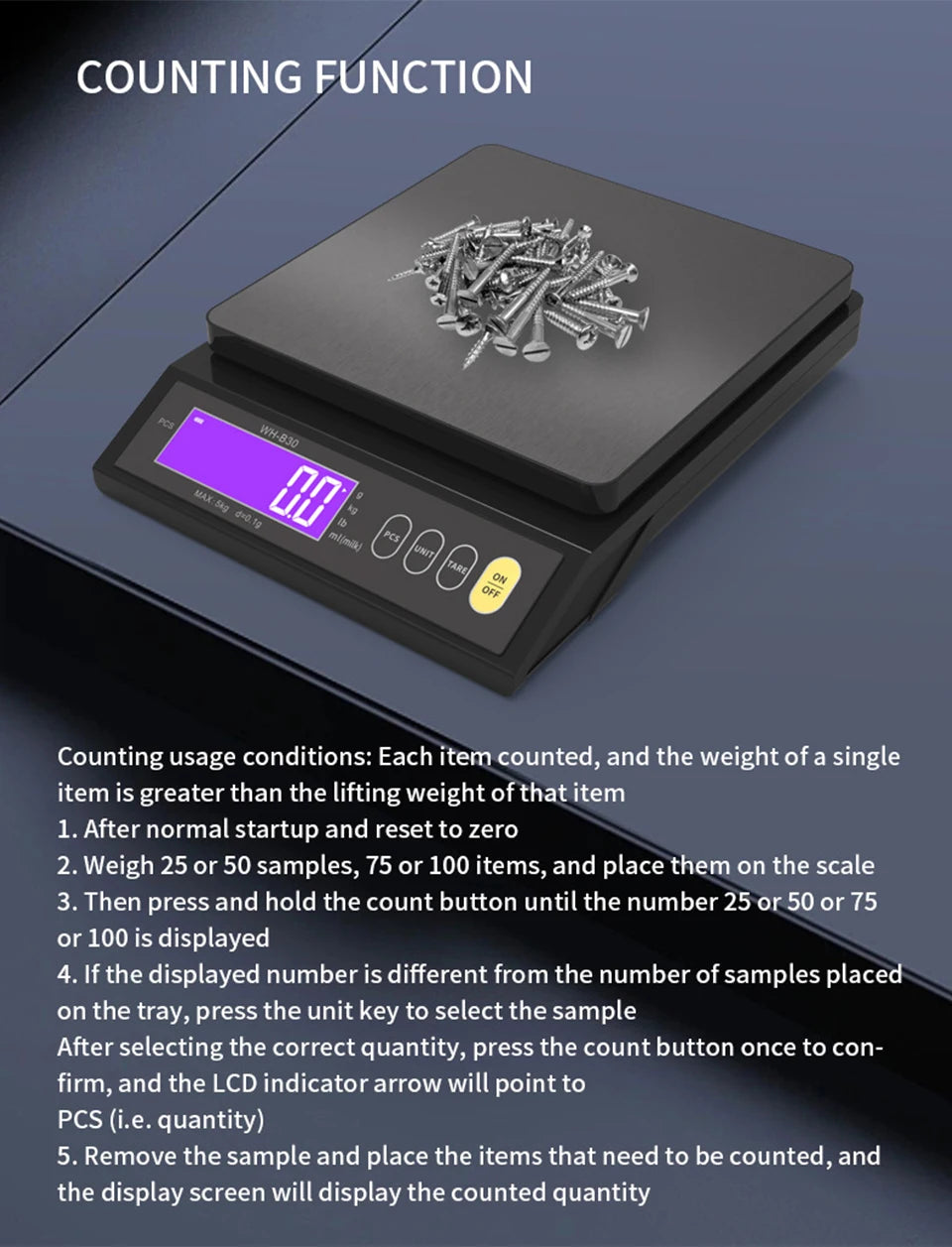 5kg/10kg Rechargeable Kitchen Scale Fully Waterproof LCD Display Stainless Steel Electronic Scale Household Weighing Baking Tool