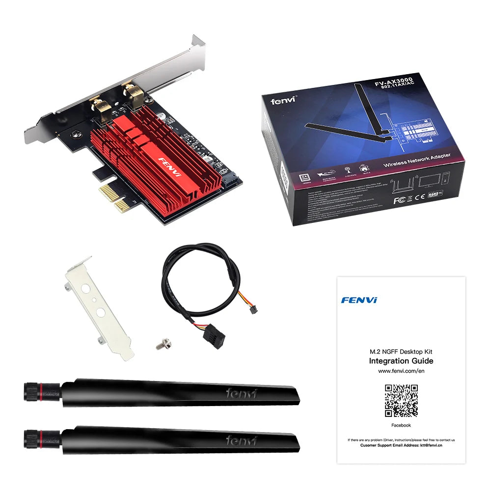 3000Mbps FV-AX3000 AX200 WiFi 6 PCI-E BT5.2 Dual Band 2.4G/5Ghz Gaming Wireless PCIe Card Adapter 802.11AX For Win 10/11 Desktop