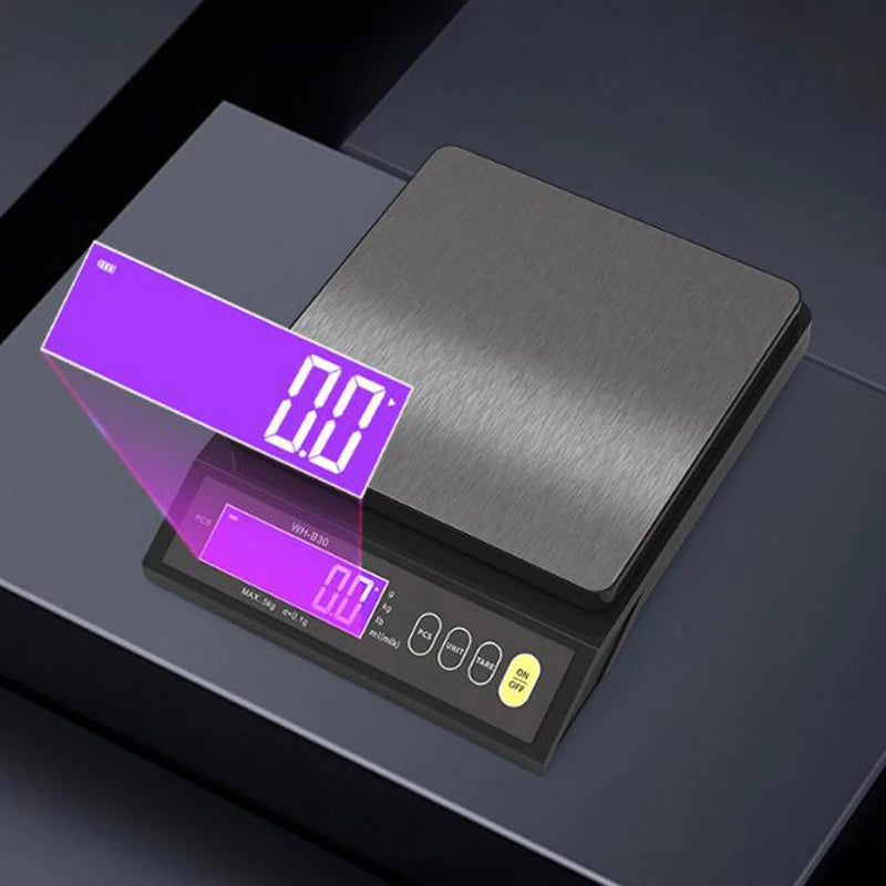 Waterproof  Digital Electronic Kitchen Scale LCD Home Food Snack 5kg/0.1g 10kg/1g Stainless Steel Measuring Weighing Tool
