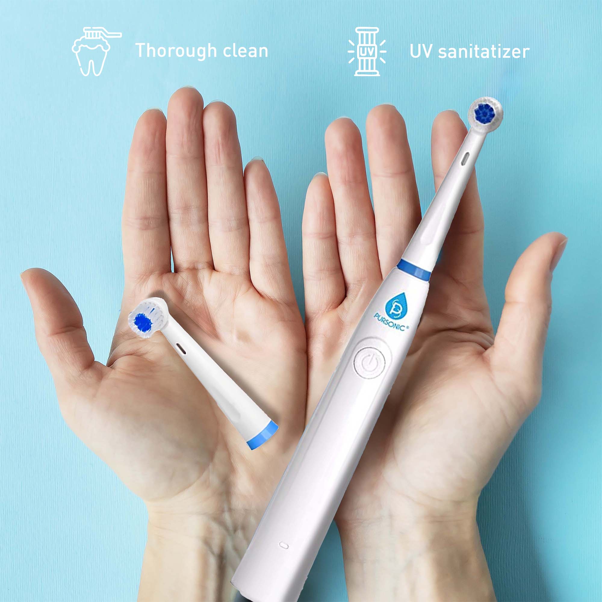 Paquete de Cuidado Bucal Avanzado Pursonic – Kit de Blanqueamiento LED, Tiras Blanqueadoras y Cepillo de Dientes Eléctrico