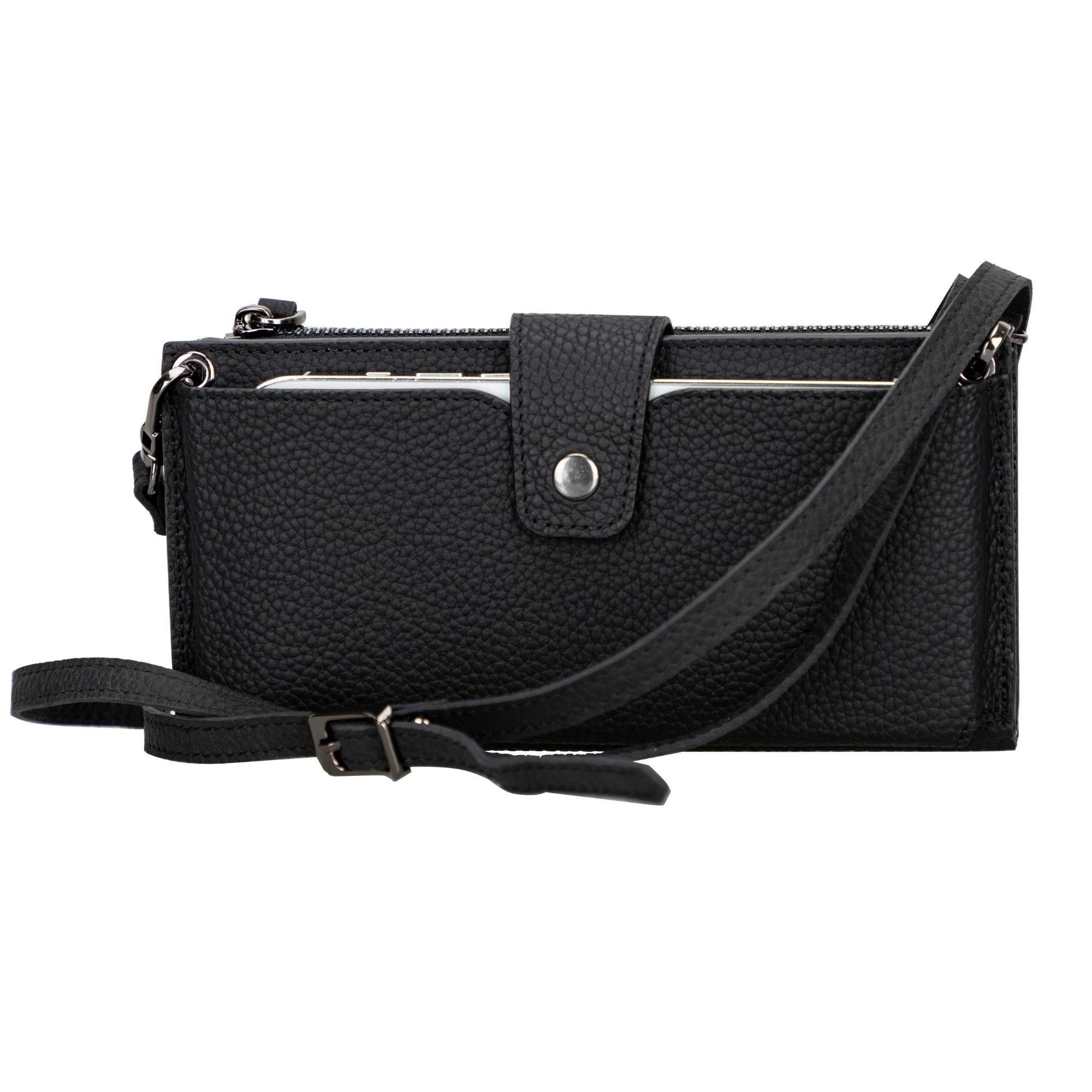 Billetera de cuero con correa para celular Kaycee para mujer