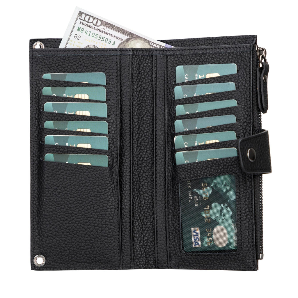 Billetera de cuero con correa para celular Kaycee para mujer